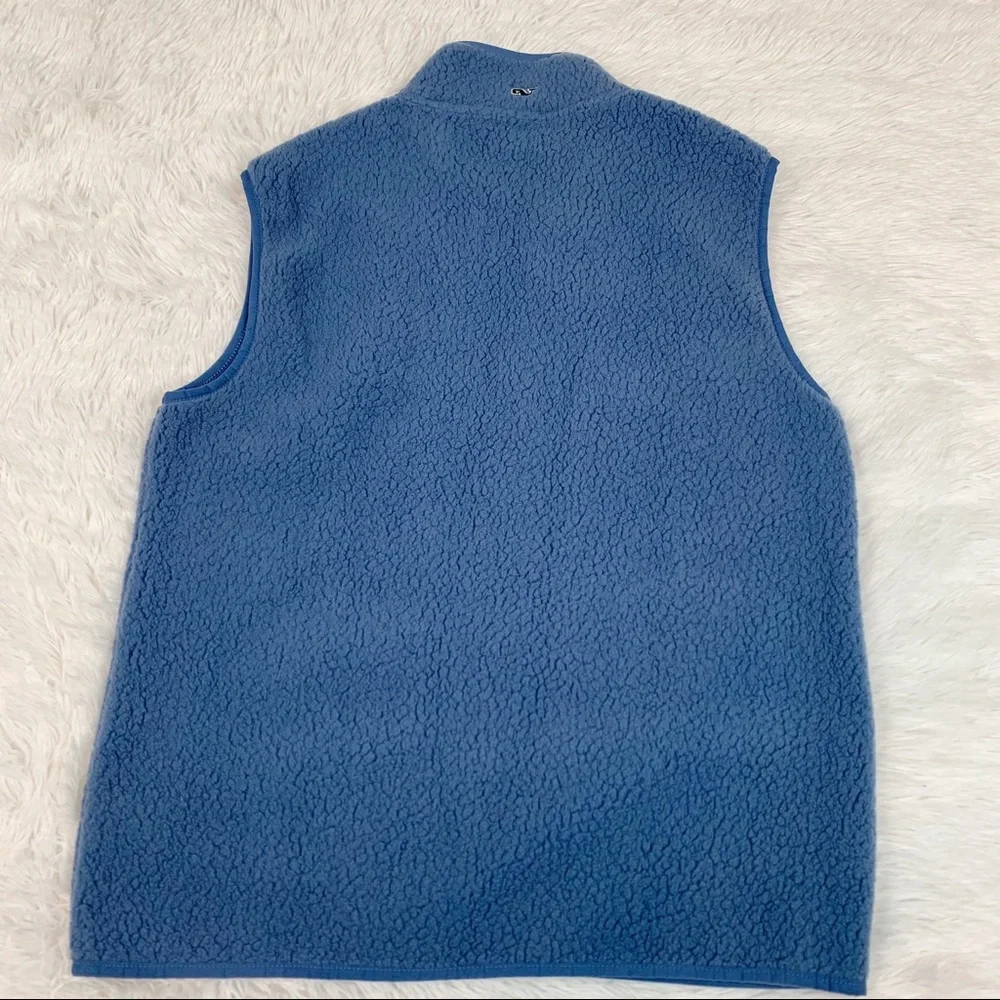 Vineyard vines boy's sherpa fleece vest outerwear full‎ zip pockets high neck
